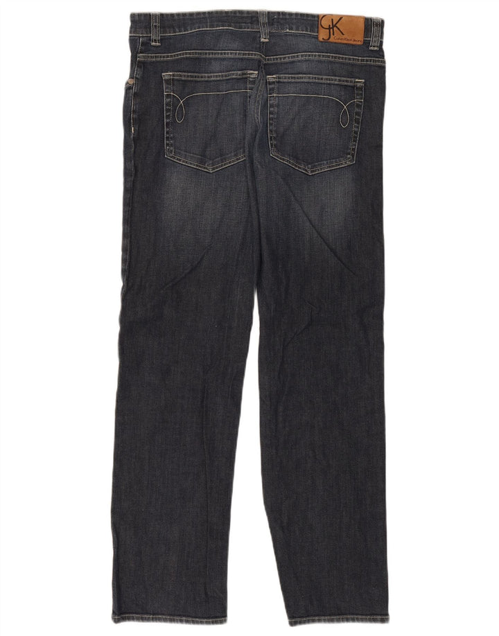 Calvin Klein Herren Straight Jeans W34 L30 Marineblau Baumwolle