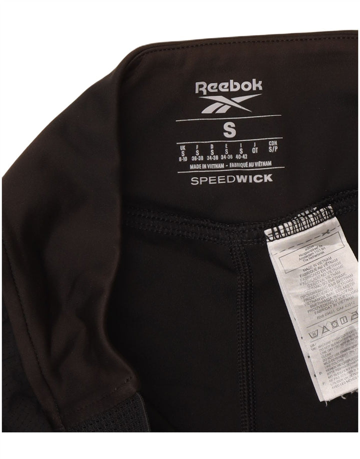 Reebok Damen Speedwick Sport Shorts UK 8/10 Small Schwarz Polyester