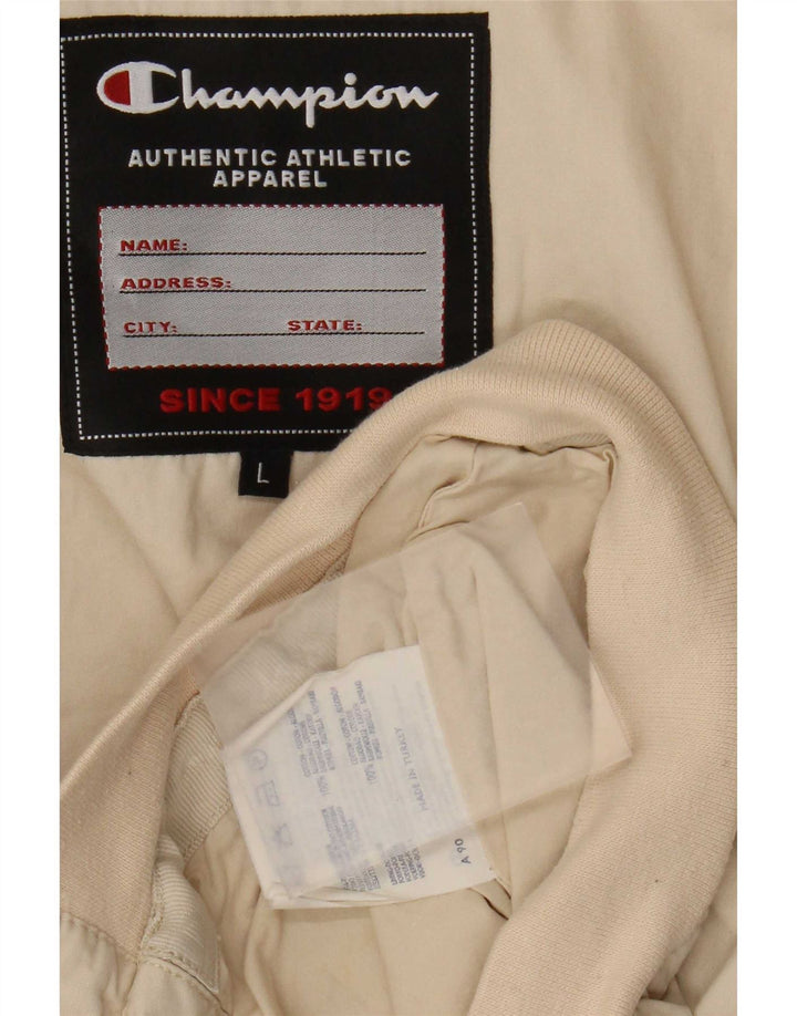 Champion Herren Bomberjacke UK 40 Large Beige Baumwolle