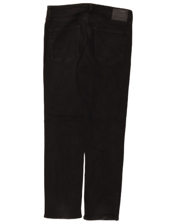 Jack & Jones Herren Straight Jeans W34 L34 Schwarze Baumwolle