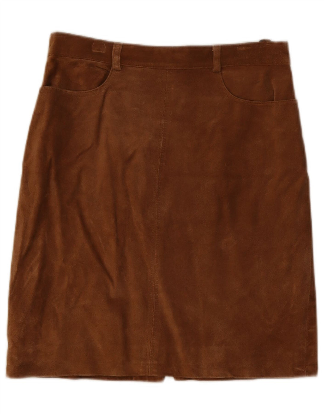 Vintage Damen Wildlederrock UK 14 Medium W29 Braunes Leder