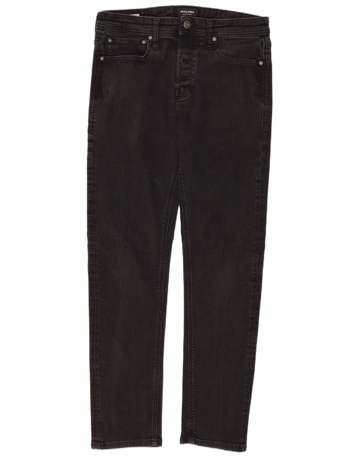 Jack & Jones Herren Slim Jeans W32 L32 Schwarze Baumwolle