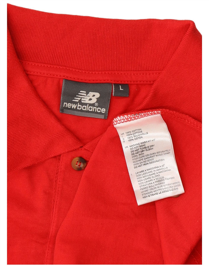 New Balance Herren-Poloshirt, große rote Baumwolle