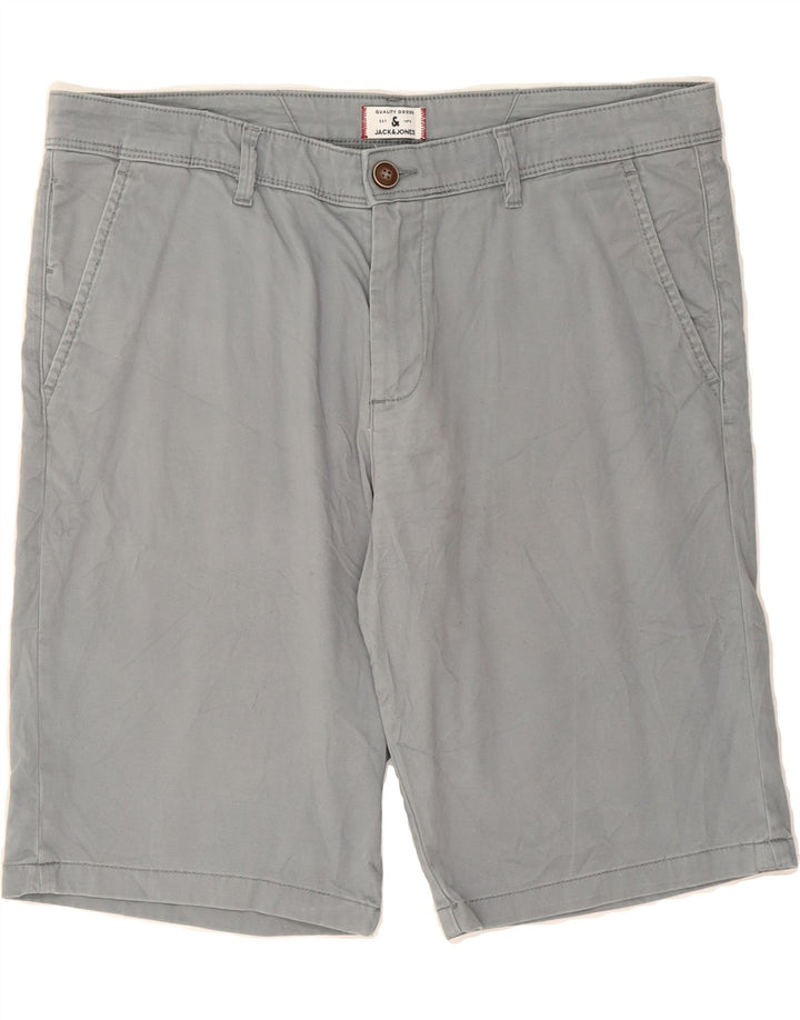 JACK & JONES Mens Chino Shorts Large W36 Grey Cotton Vintage Jack & Jones and Second-Hand Jack & Jones from Messina Hembry 