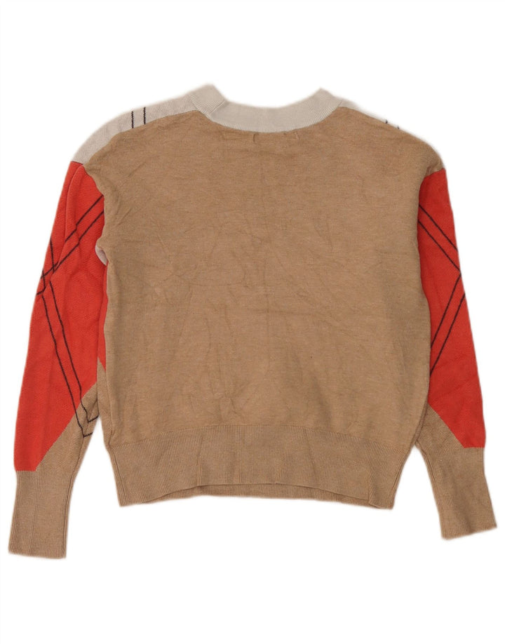 Marks & Spencer Damen Crop Crew Neck Pullover Pullover UK 10 Small Mehrfarbig