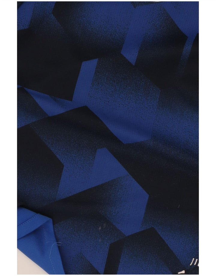 Adidas Herren Climalite Graphic T-Shirt Top Small Blau Geometrisch Polyester