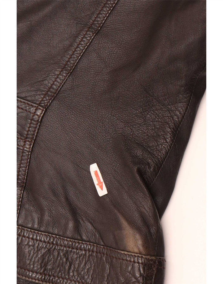 Street One Damen-Lederjacke mit Kapuze, UK 14, mittelbraunes Leder