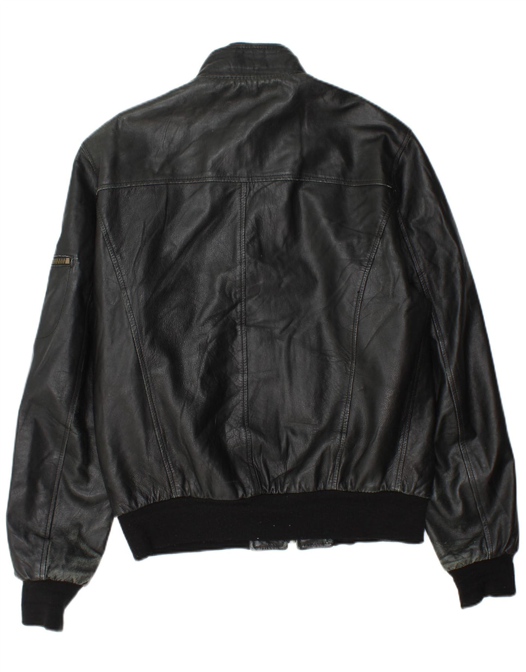 Vintage Herren Lederjacke UK 44 2XL Schwarzes Leder