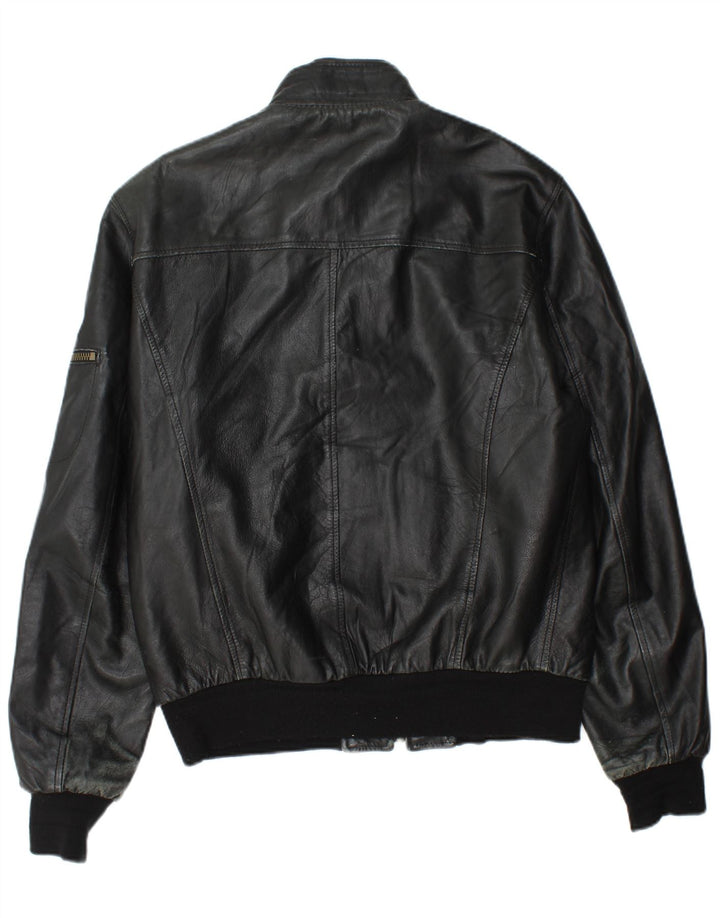 Vintage Herren Lederjacke UK 44 2XL Schwarzes Leder