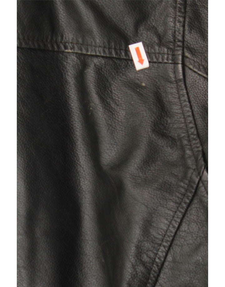 BEN SHERMAN Herren Lederjacke UK 40 Großes schwarzes Leder