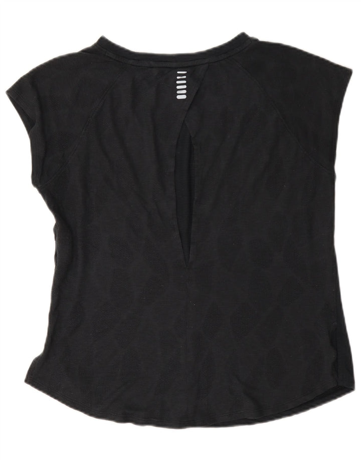 Under Armour Damen T-Shirt Top UK 14 Mittelgraues geometrisches Polyester