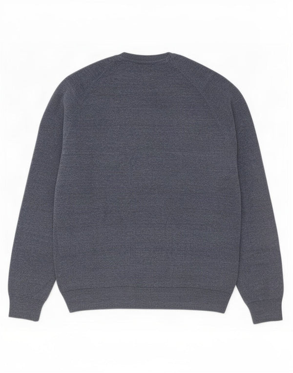 Superdry Mens Crew Neck Jumper Sweater Large Blue Flecked Cotton