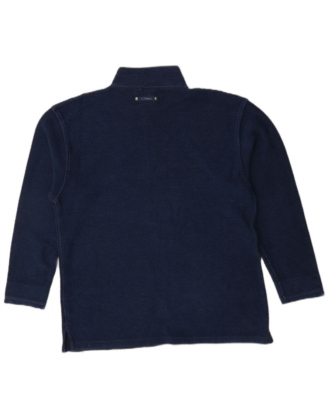 Weird Fish Herren-Sweatshirt mit Reißverschluss am Hals, 2XL, Marineblau, Baumwolle