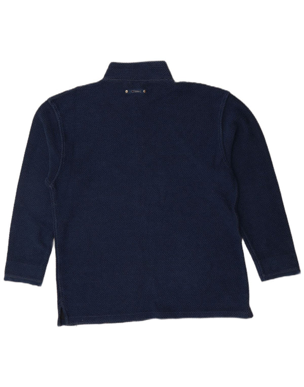 Weird Fish Herren-Sweatshirt mit Reißverschluss am Hals, 2XL, Marineblau, Baumwolle