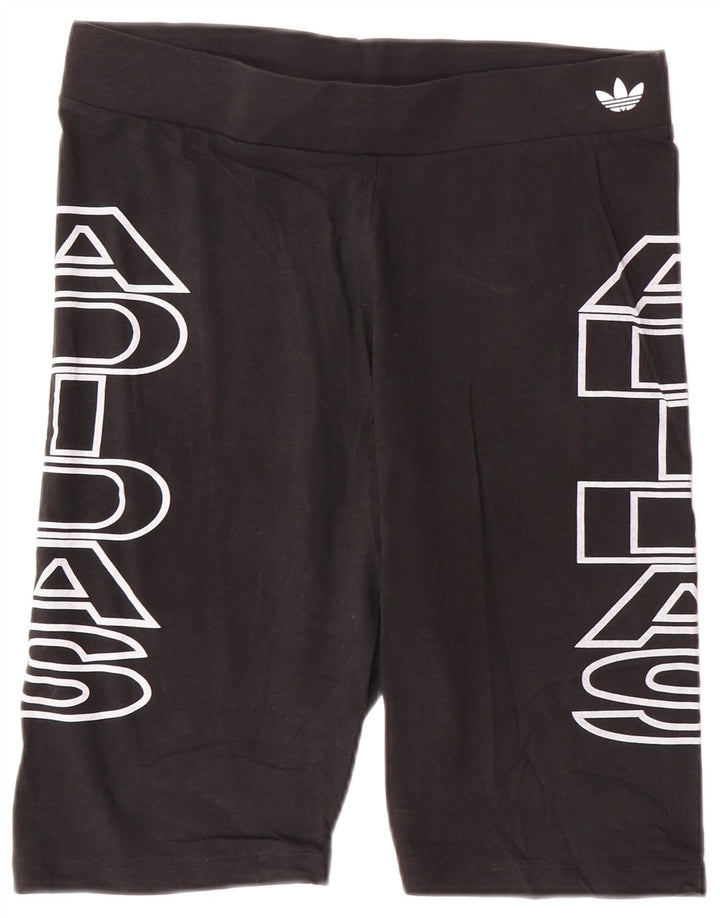 ADIDAS Damen Graphic Sport Shorts UK 18 XL Schwarz Baumwolle