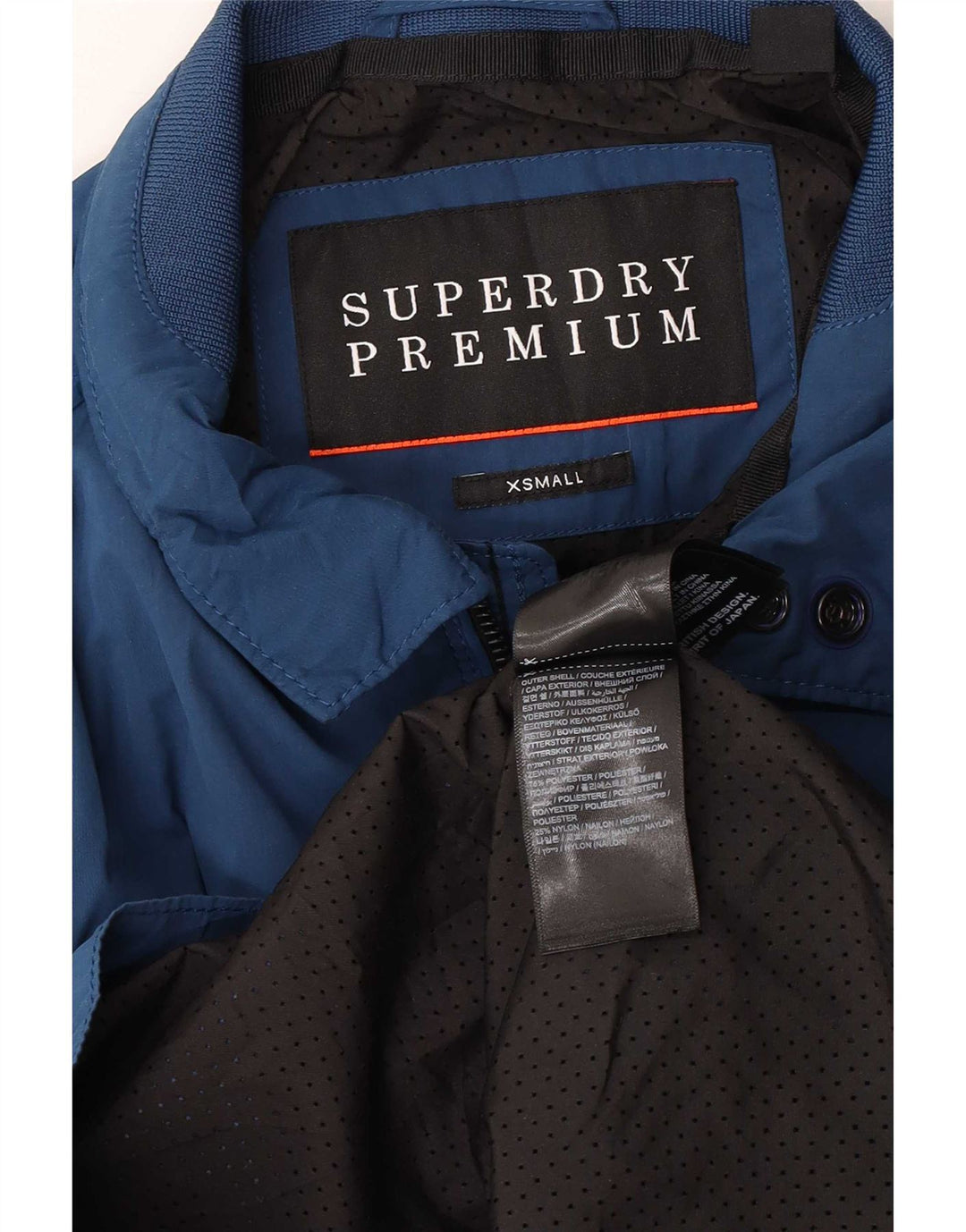 Superdry Herren Regenjacke UK 34 XS Blau Polyester