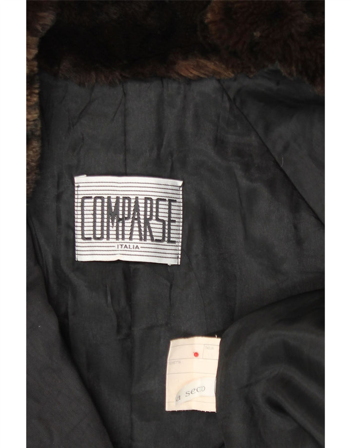 VINTAGE Womens Oversized Double Breasted Coat IT 44 Medium Black Polyamide Vintage Vintage and Second-Hand Vintage from Messina Hembry 