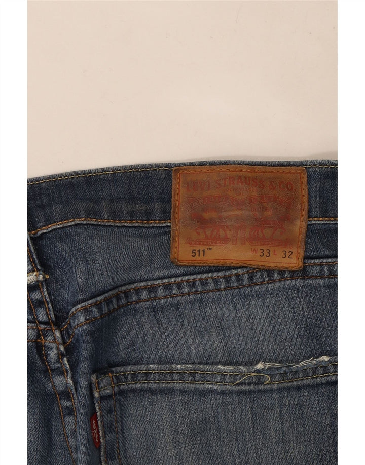 Levi's Herren 511 Distressed Slim Jeans W33 L32 Blau