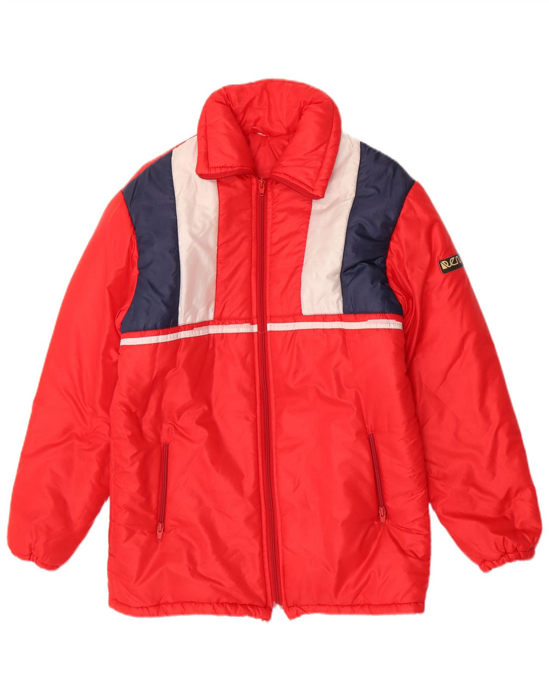 Vintage Damen Windjacke IT 42 Mittelrotes Colourblock-Polyamid