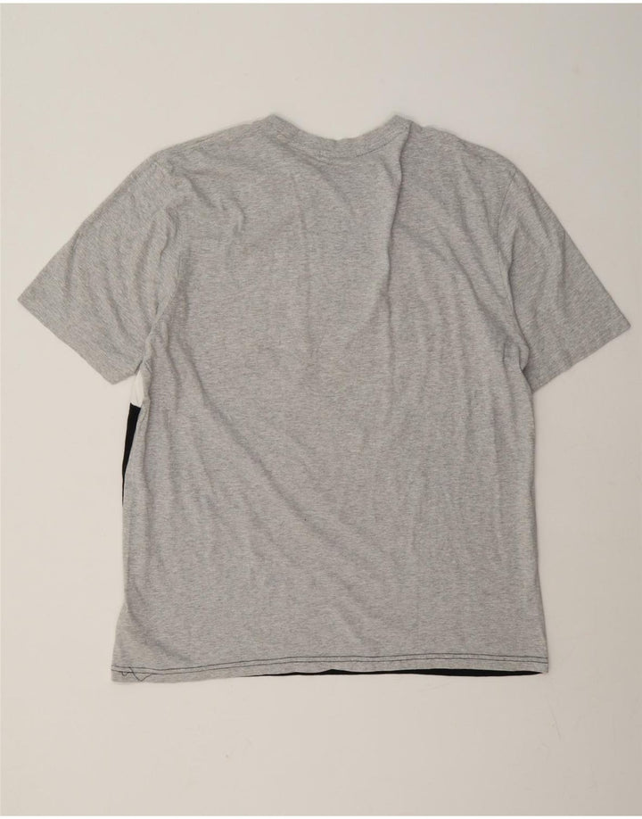 Fila Herren-T-Shirt mit Grafik, groß, Grau, Colourblock-Baumwolle