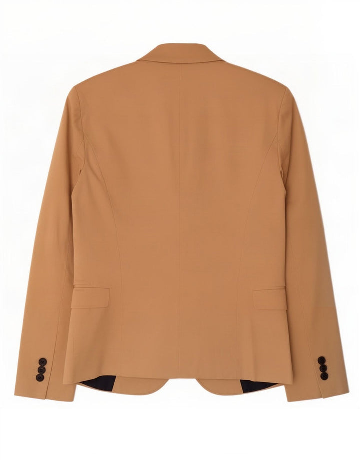 Zara Damen-Blazer mit 1 Knopf, UK 12, mittelbeige Baumwolle