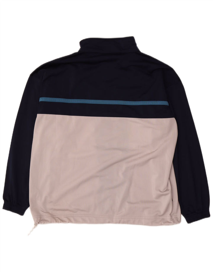 Reebok Herren-Trainingsanzug mit lockerer Passform, Oberteil, Jacke, Größe S, Weiß, Farbblock
