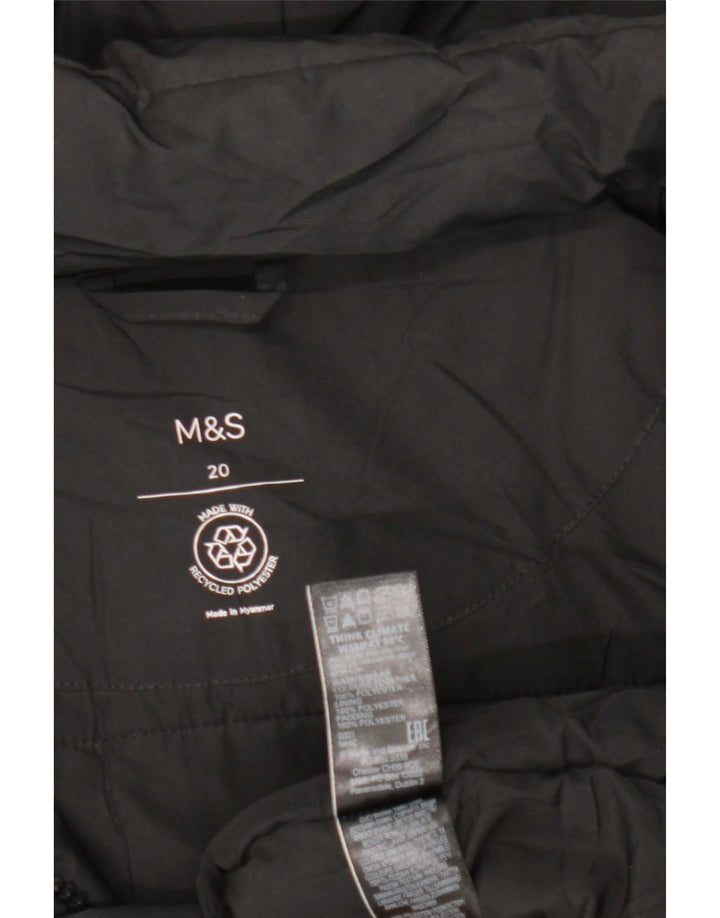 Marks & Spencer Wattierte Damenjacke mit Kapuze, UK 20 2XL, Schwarz, Polyester