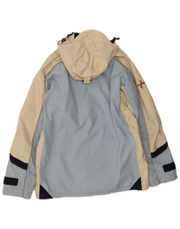 Musto Damen-Windbreakerjacke mit Kapuze, EU 36, klein, blaues Colourblock-Nylon
