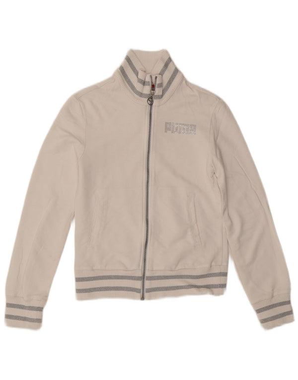 Puma Damen Trainingsanzug Top Jacke UK 10 Small Weiß