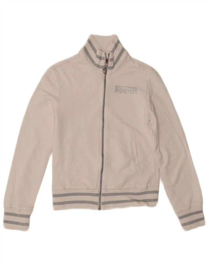 Puma Damen Trainingsanzug Top Jacke UK 10 Small Weiß