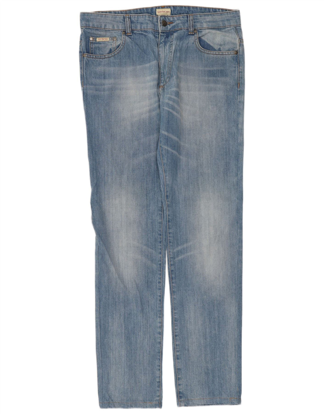 CALVIN KLEIN Herren Straight Jeans W32 L32 Blaue Baumwolle
