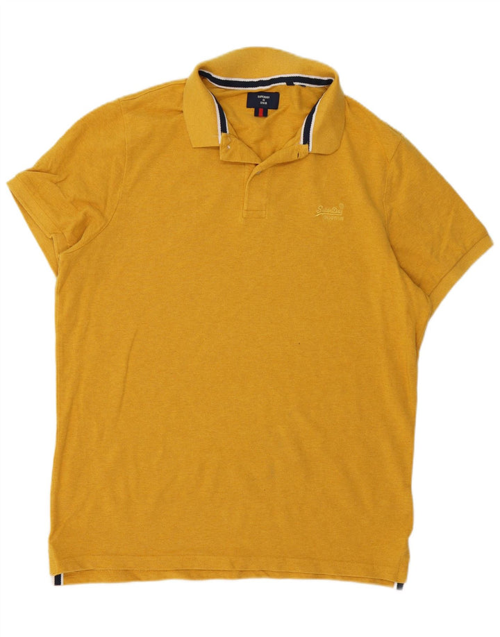 SUPERDRY Herren-Poloshirt, große gelbe Baumwolle