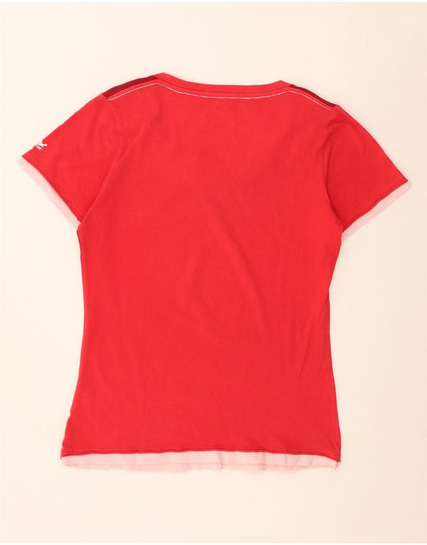 SALEWA Damen T-Shirt Top UK 14 Medium Red Floral
