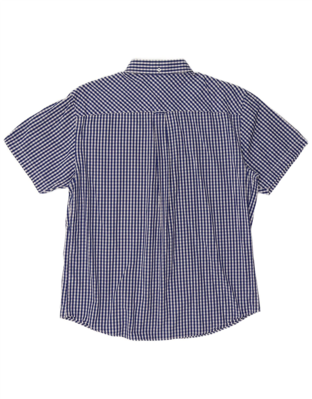 BEN SHERMAN Herren Kurzarmhemd XL Blau Gingham Baumwolle