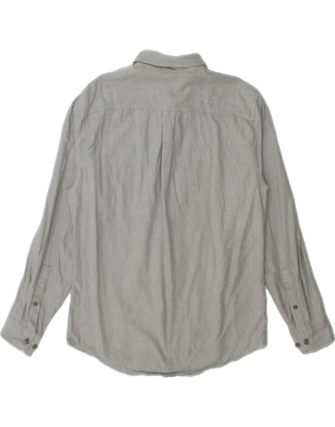 EDDIE BAUER Mens Classic Fit Shirt Medium Grey Herringbone Cotton Vintage Eddie Bauer and Second-Hand Eddie Bauer from Messina Hembry 