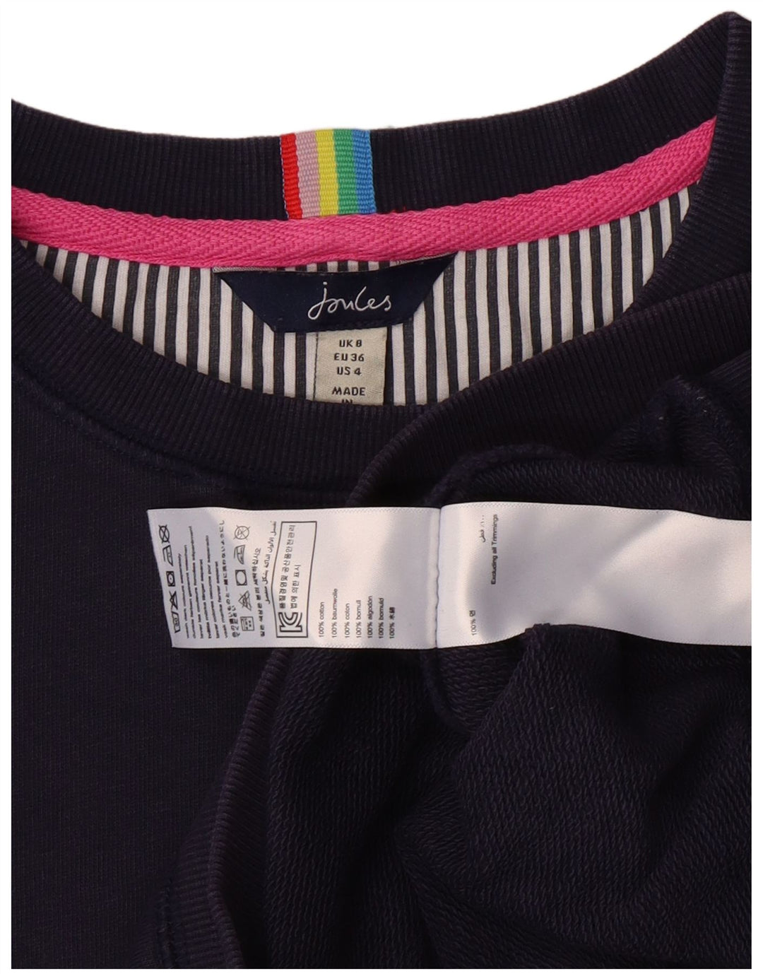 JOULES Damen-Sweatshirt in Übergröße, Größe S, Marineblau, Baumwolle