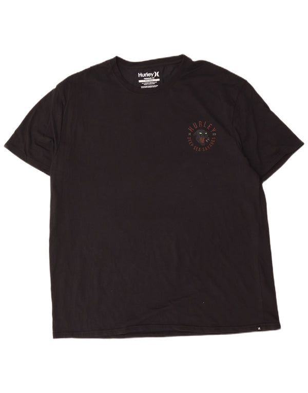 Hurley Herren Premium Fit Graphic T-Shirt Top 2XL Schwarz Baumwolle