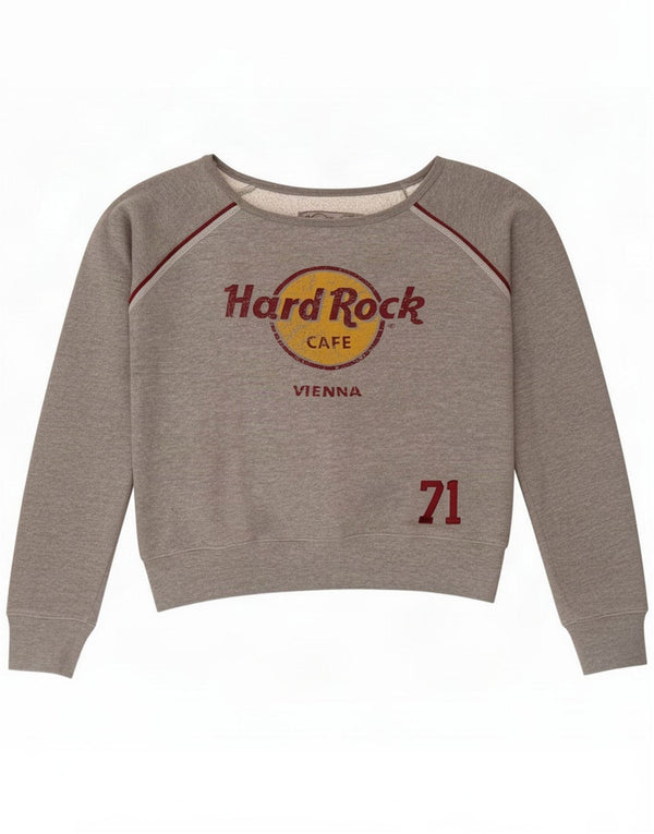 Hard Rock Cafe Womens Vienna Graphic Sweatshirt Pullover UK 10 Small Grey