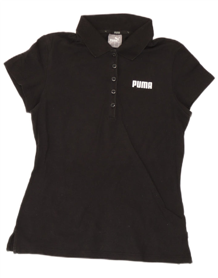 Puma Damen Poloshirt UK 8 Small Schwarz Baumwolle