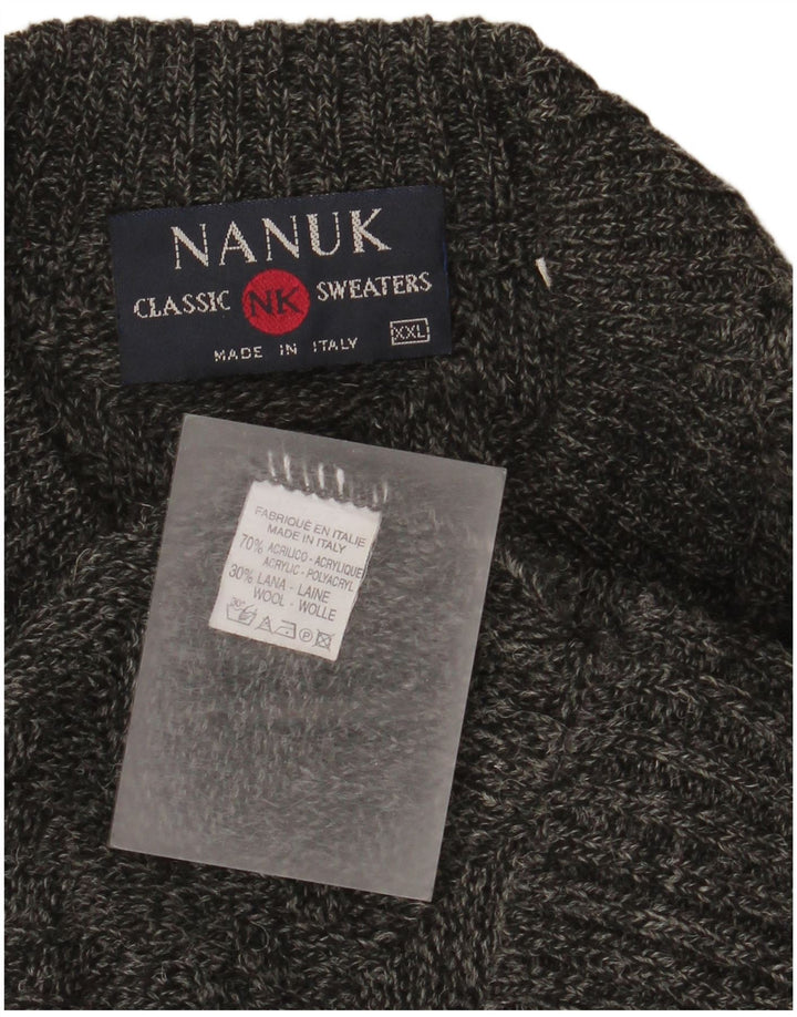 Nanuk Herren Strickjacke 2XL Grau geflecktes Acryl