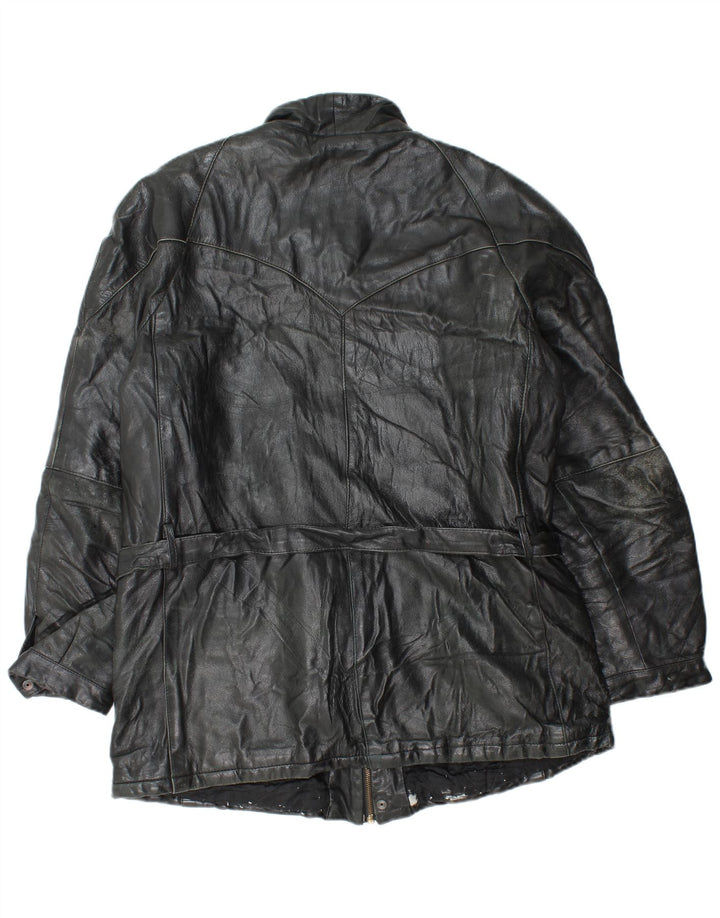 Vintage Herren Lederjacke UK 38 Medium Schwarz