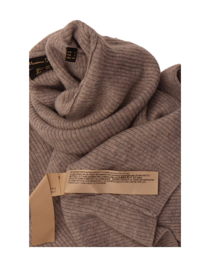 MASSIMO DUTTI Damen-Pullover mit Rollkragen, Gr. 16, große graue Wolle