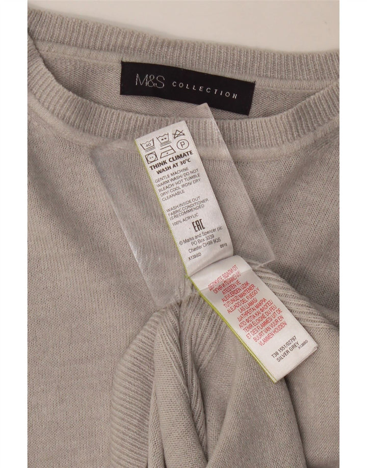 MARKS & SPENCER Damen-Pullover mit U-Boot-Ausschnitt, UK 12, mittelgraues Acryl
