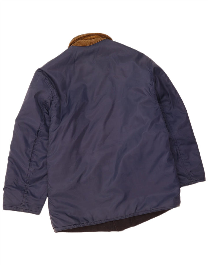 Ivy Oxford Herren Wendejacke UK 36 Small Marineblaue Wolle