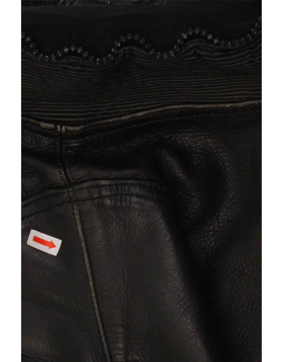 VINTAGE Damenhose EU 38 Medium W28 L27 Schwarzes Colourblock-Leder