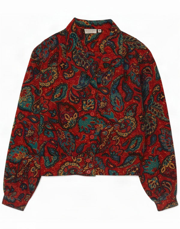 Vintage Damen-Hemdbluse IT 42 Mittelrot Paisley