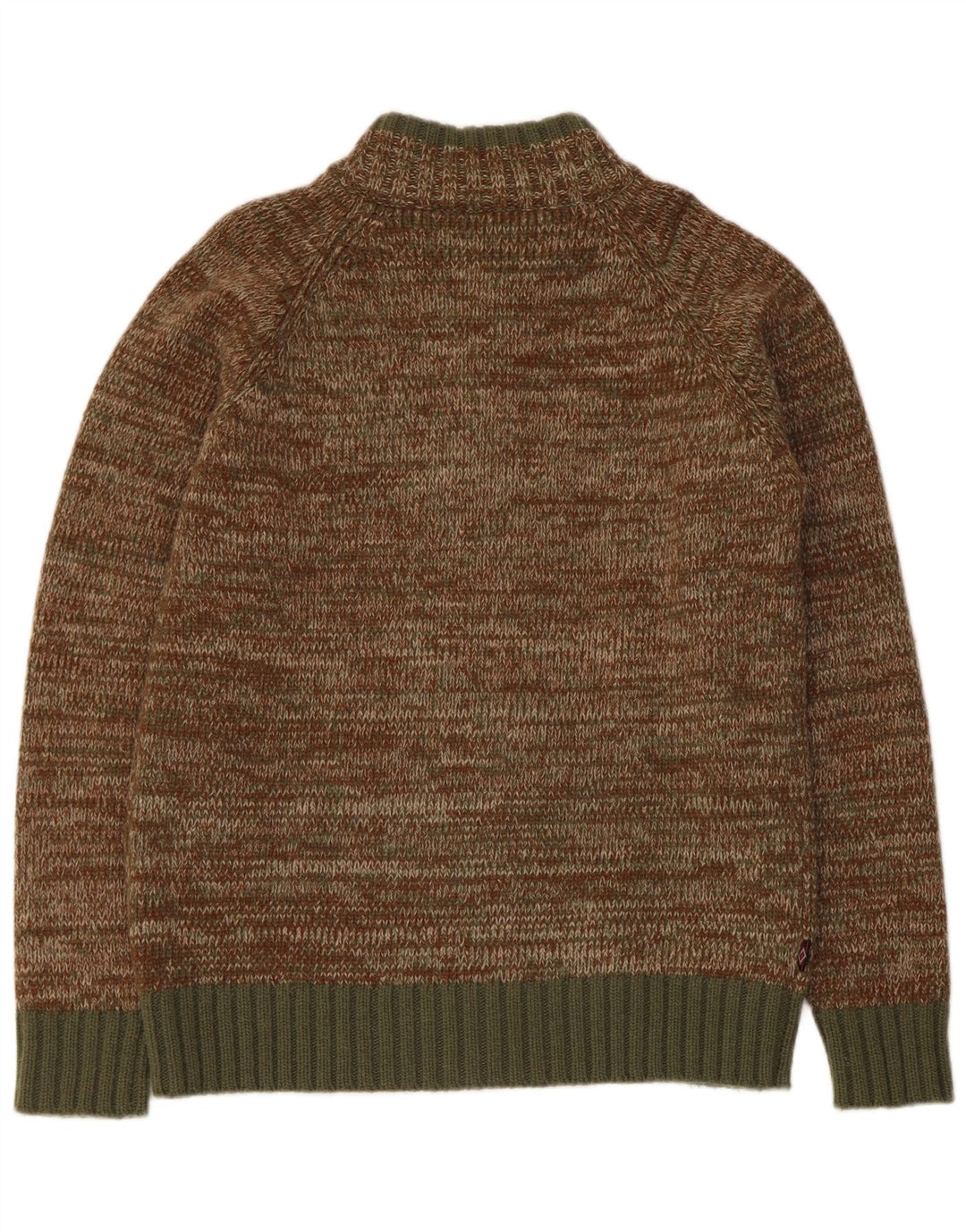 Bear Herren-Strickjacke, groß, Khaki, gesprenkelte Wolle