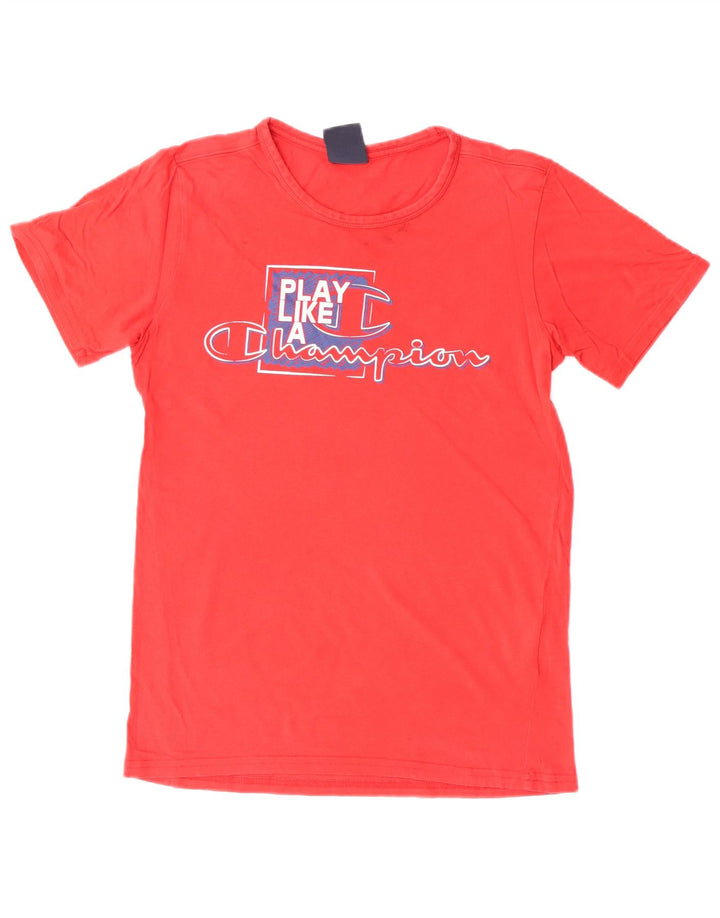 Champion T-Shirt mit Grafik für Jungen, 11–12 Jahre, Größe L, aus roter Baumwolle