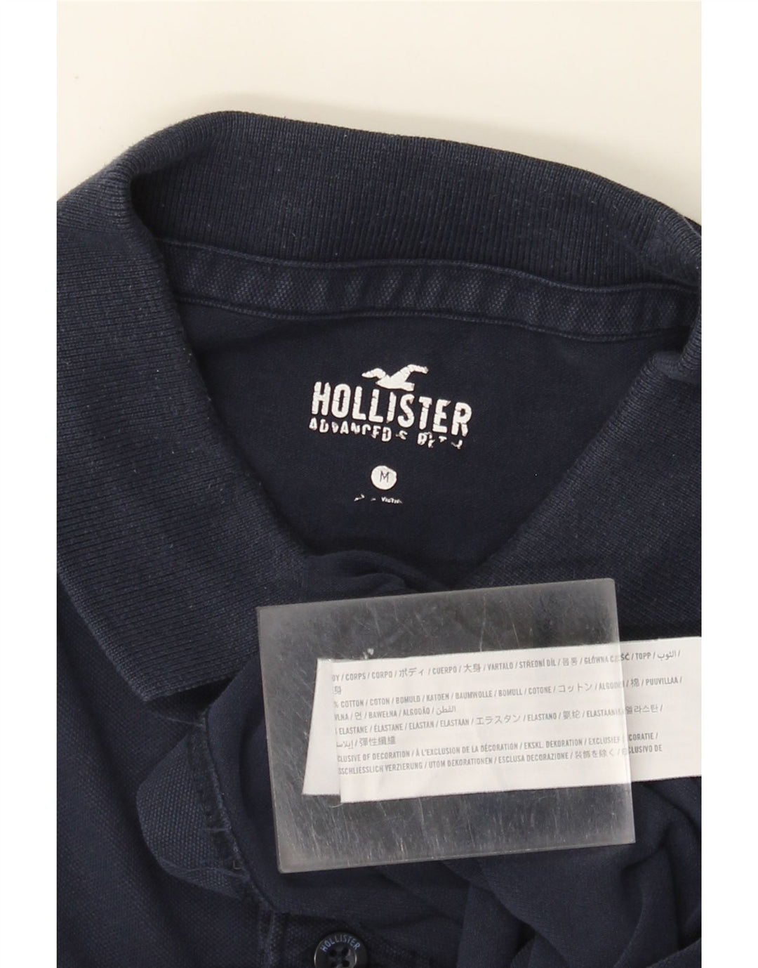 Hollister Herren-Poloshirt aus mittelblauer Baumwolle in Marineblau