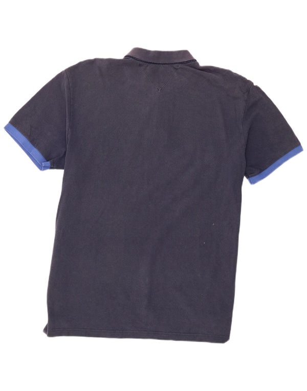Tommy Hilfiger Mens Graphic Polo Shirt 2XL Navy Blue Cotton